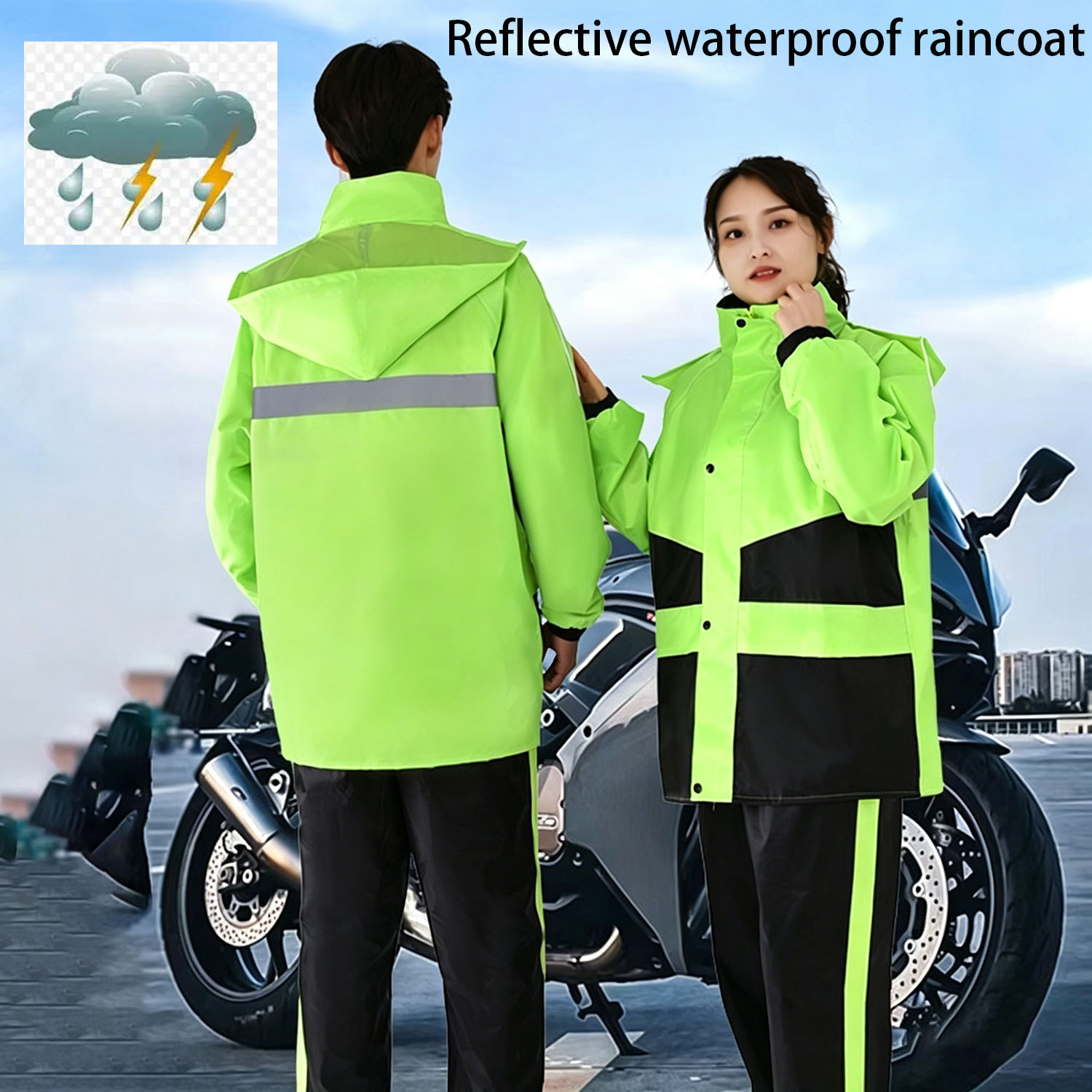 Motorcycle Rain Suit - Motosiklet yağmurluk takım elbise erkek kadın