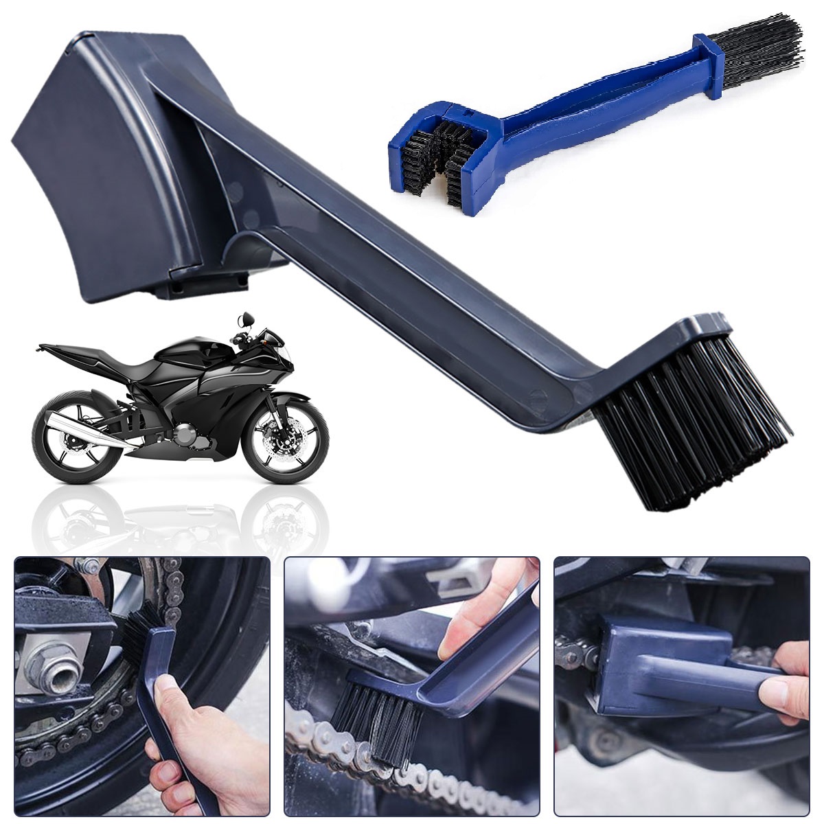 Motorcycle Gear Up - Motosiklet Bisiklet Zinciri Temizleyici Çift Başlı