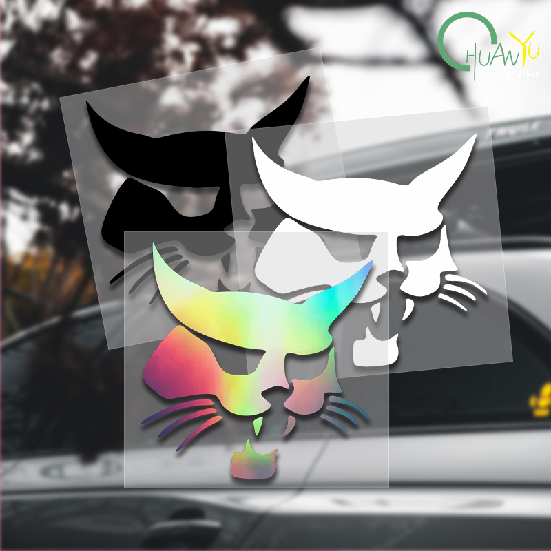 Motorcycle Gear Up - Bobcat Kafa Siluet Araba Sticker Su
