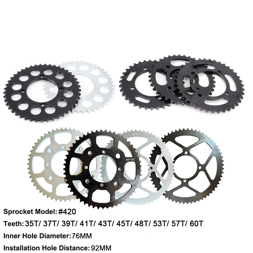 Motorcycle Gear Ratio - Motosiklet 420 Zincir 35/37/39/41/43/45/48/51/53/57/60T Arka Dişli