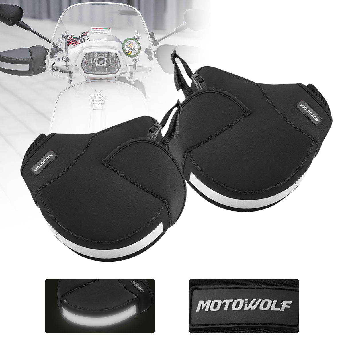 Motorcycle Gear Icon - Kış motosiklet gidonu kapakları rüzgar geçirmez