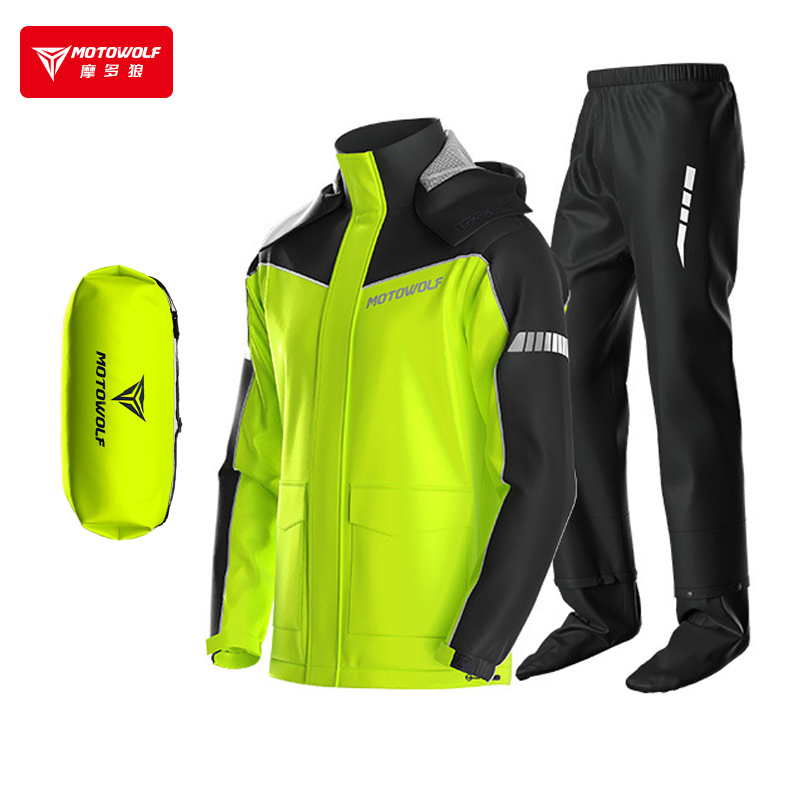 Motorcycle Rain Suit - Motosiklet Yağmurluk Bölünmüş Yağmurluk Renk Engelleme