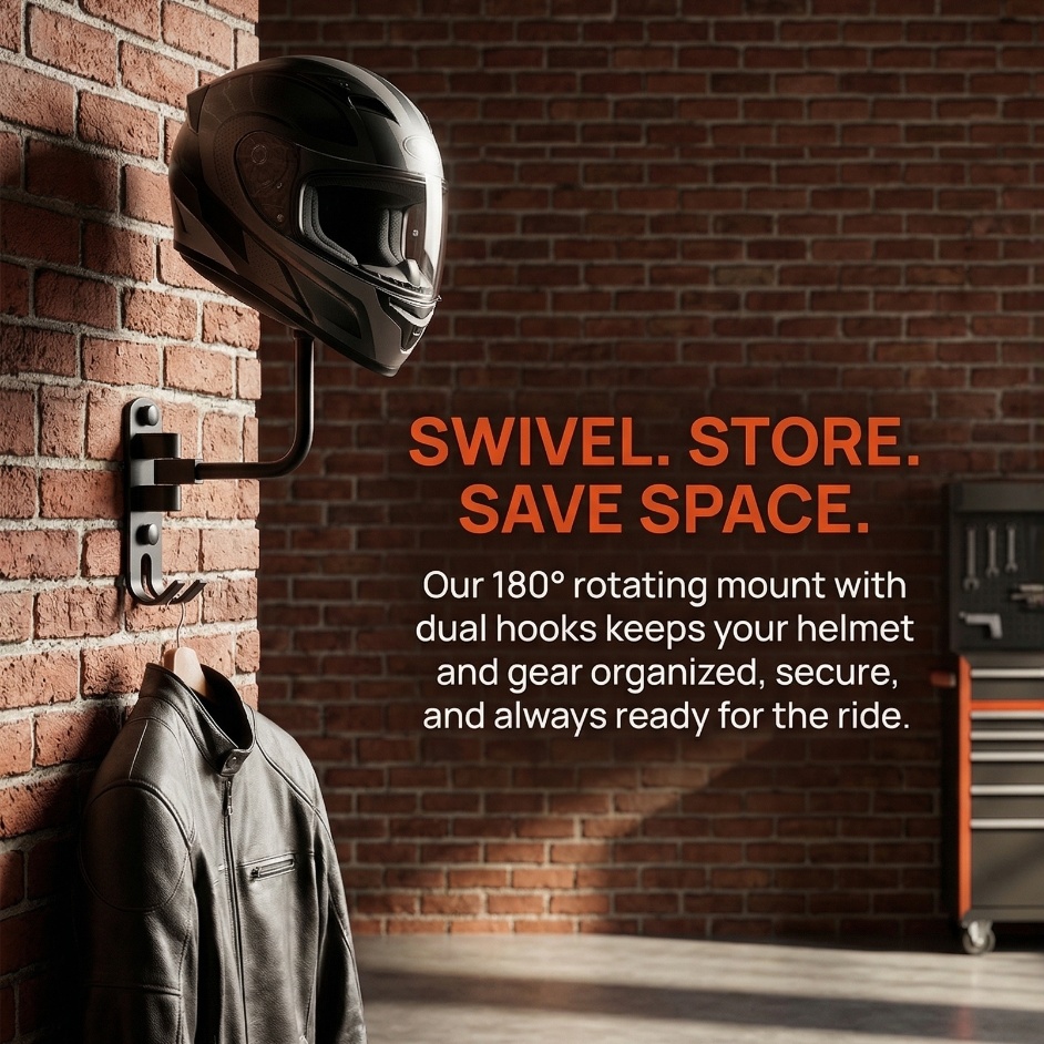 Motorcycle Gear Wall Mount - Premium Alüminyum Alaşımlı Paslanmaz Çelik Kask